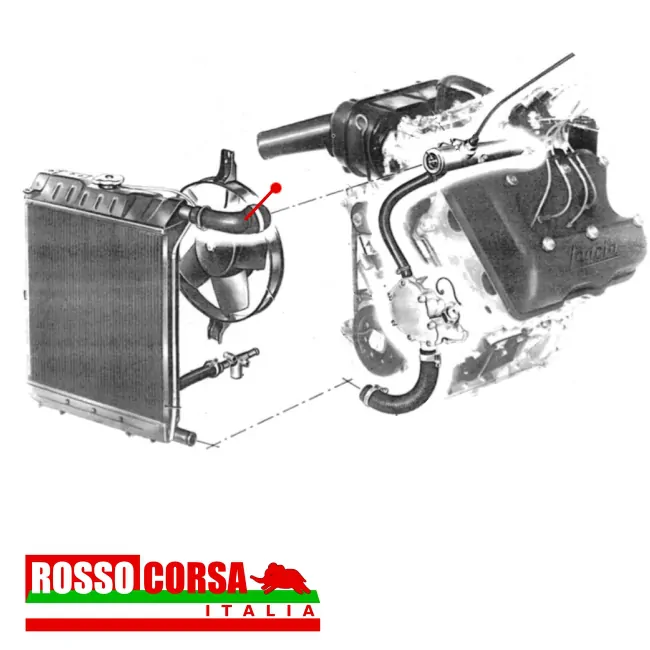 Upper radiator hose for Lancia Fulvia