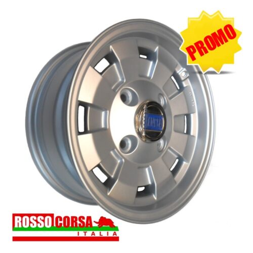 Rim 6x14 replica Cromodora Fulvia 2 series shiny silver - Ricambi Lancia  Fulvia