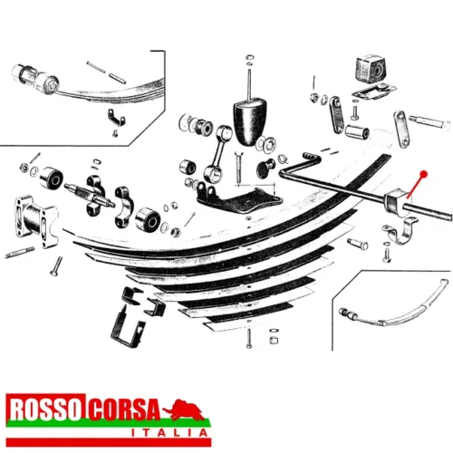 Silent-block attacco centrale barra antirollio post Fulvia