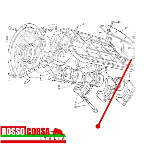 Location indication right engine mount arm end piece made of rubber Lancia Fulvia 2nd series