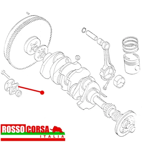 Plate lock of the flywheel bolts Lancia Fulvia 4-speed