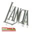 Scritta “Lancia” cromata 65x80mm.