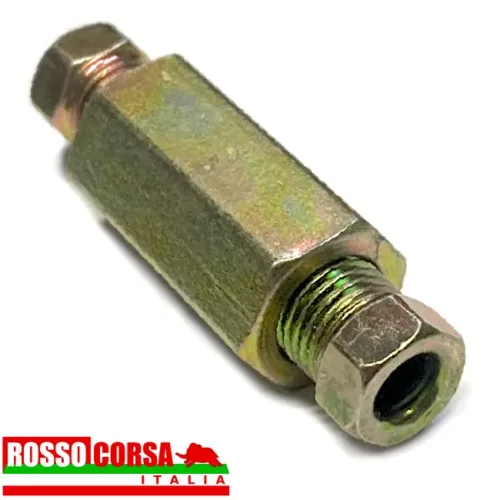 Union and repair fitting for hard brake lines on the Lancia Fulvia. Joining the lines requires access to tube flanging equipment