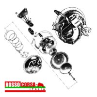 Brake master seal service kit Fulvia 1std series – Dunlop brake system - with tubes - Image 2