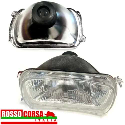 Headlights Lancia Fulvia Sport asymmetric bulb concave glass replica