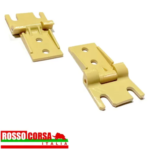 Glove box door hinges for Lancia Fulvia Coupè and Sport. Beige color
