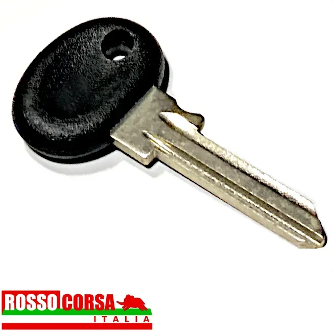 Blank ignition key for Lancia Fulvia 2nd series, suitable for steering column ignition switch with steering lock.