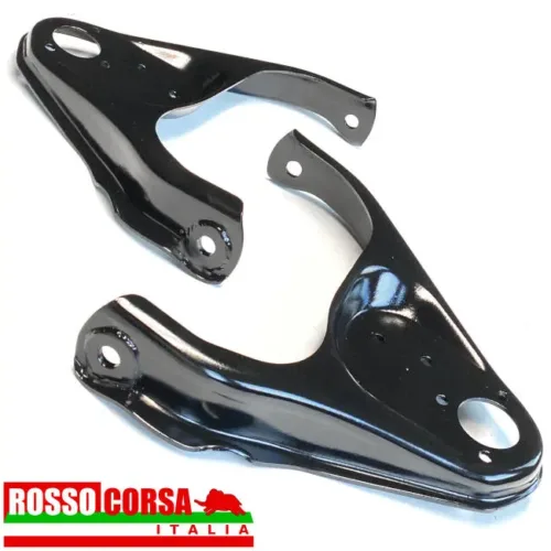 Upper suspension arms of the Lancia Fulvia 2nd series, modified in the drilling to obtain a change in the camber of the front wheels