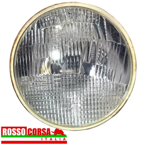 Lateral front headlight Fulvia 2nd series. Original Carello, used in excellent condition. Front view of the headlight