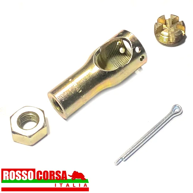 Puntale servofreno Lancia Fulvia 2°serie. Tappo alla estremità, copiglia di sicurezza e dado di bloccaggio smontati