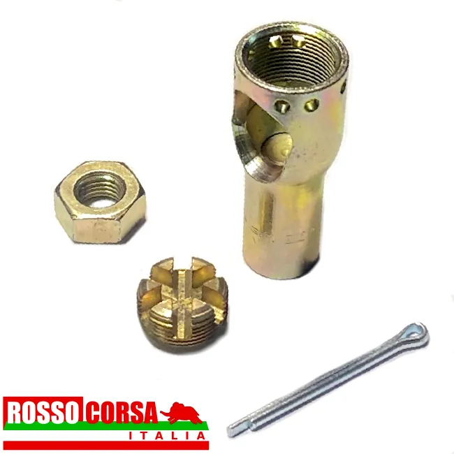 Puntale servofreno Lancia Fulvia 2°serie. Tappo alla estremità, copiglia di sicurezza e dado di bloccaggio smontati