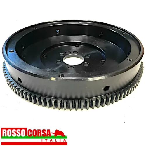 Volano per Lancia Fulvia 4 marce con fissaggio 6 bulloni e disco frizione ∅ 200 mm. Riproduzione attuale in acciaio