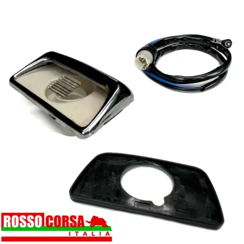 Number plate light Lancia Fulvia Coupè Sedan 2nd series, located on the rear bumper. Aftermarket non-original reproduction