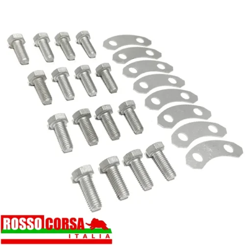 Kit 16 bulloni 8 piastrine bloccaggio montaggio dischi freno anteriori Lancia Fulvia 2°serie impianto Girling