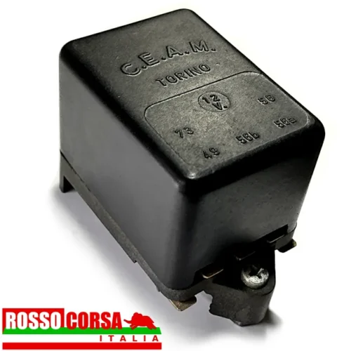 Lighting control relay for Lancia Fulvia Sedan Coupè Sport 1st series. C.E.A.M. branded, 5-pin type