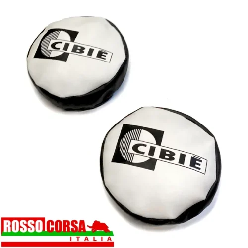 Faux leather pair covers Cibié Oscar headlights diameter 180 mm.