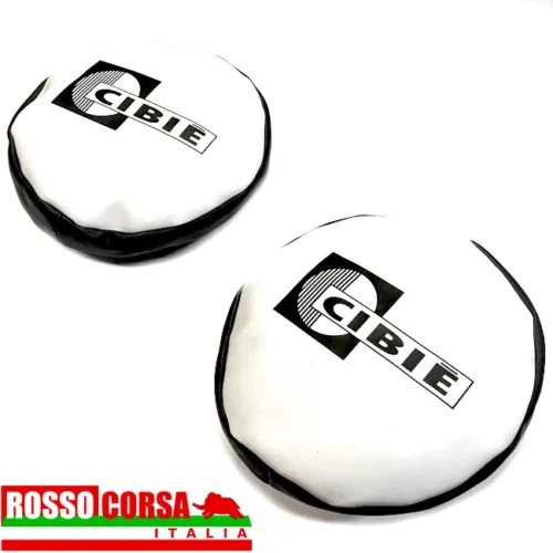 Faux leather pair covers Cibié Oscar headlights diameter 220 mm.