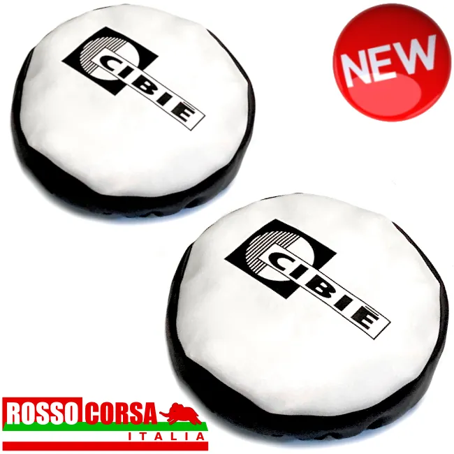headlight-covers-cibie-oscar-220mm-lancia-fulvia-faux-leather Faux leather pair covers Cibié Oscar headlights diameter 220 mm.